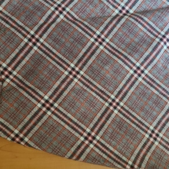Vintage 70s Plaid Wool Blend Academia A-line Skirt - Picture 5 of 8